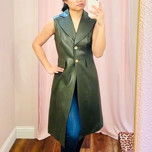 Genuine Designer 100% leather button down dress